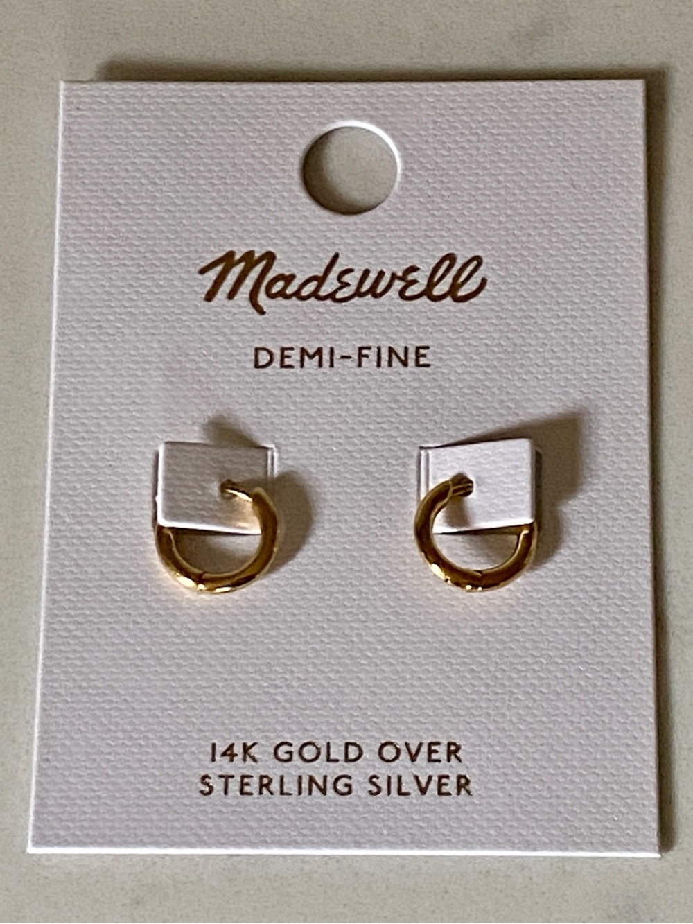 Madewell 14K Gold-Over-Sterling Small Hoop Stud Earrings